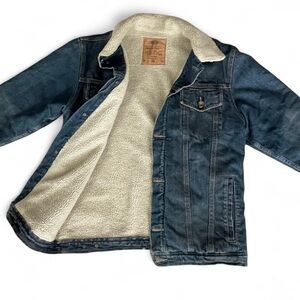 Old Navy Vintage Blue Denim Jacket with Sherpa Lining